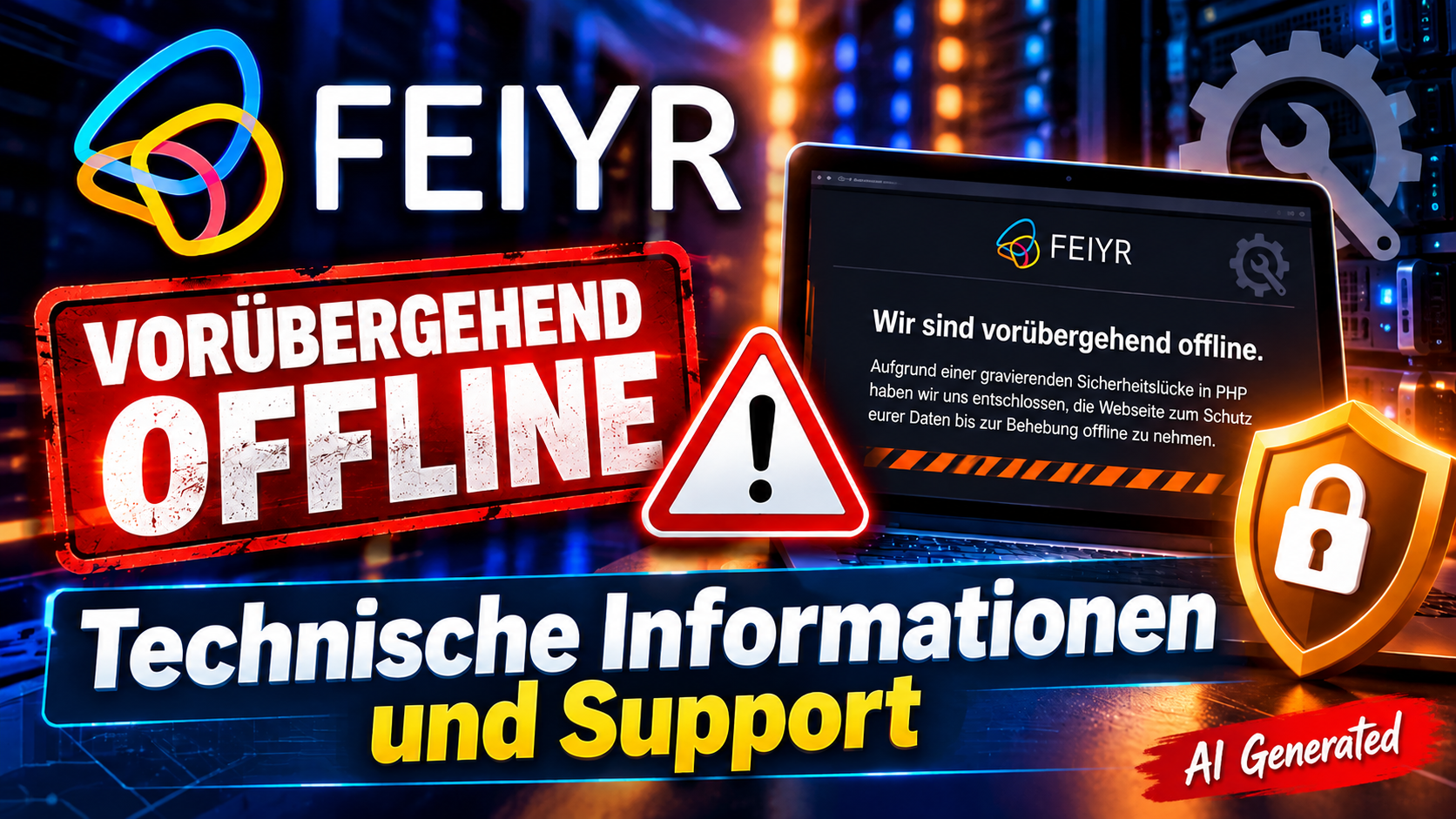Technische Information: FEIYR aufgrund einer PHP-Sicherheitslücke vorübergehend offline 🔐
